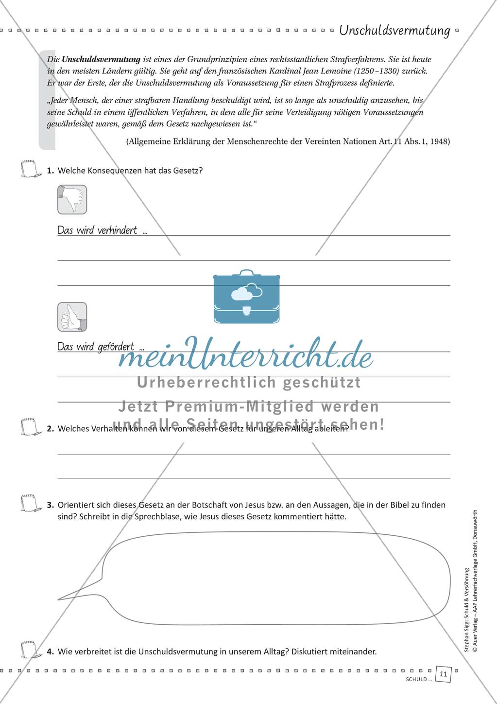 Unterrichtseinheit: Schuld und Gewissen Preview 13