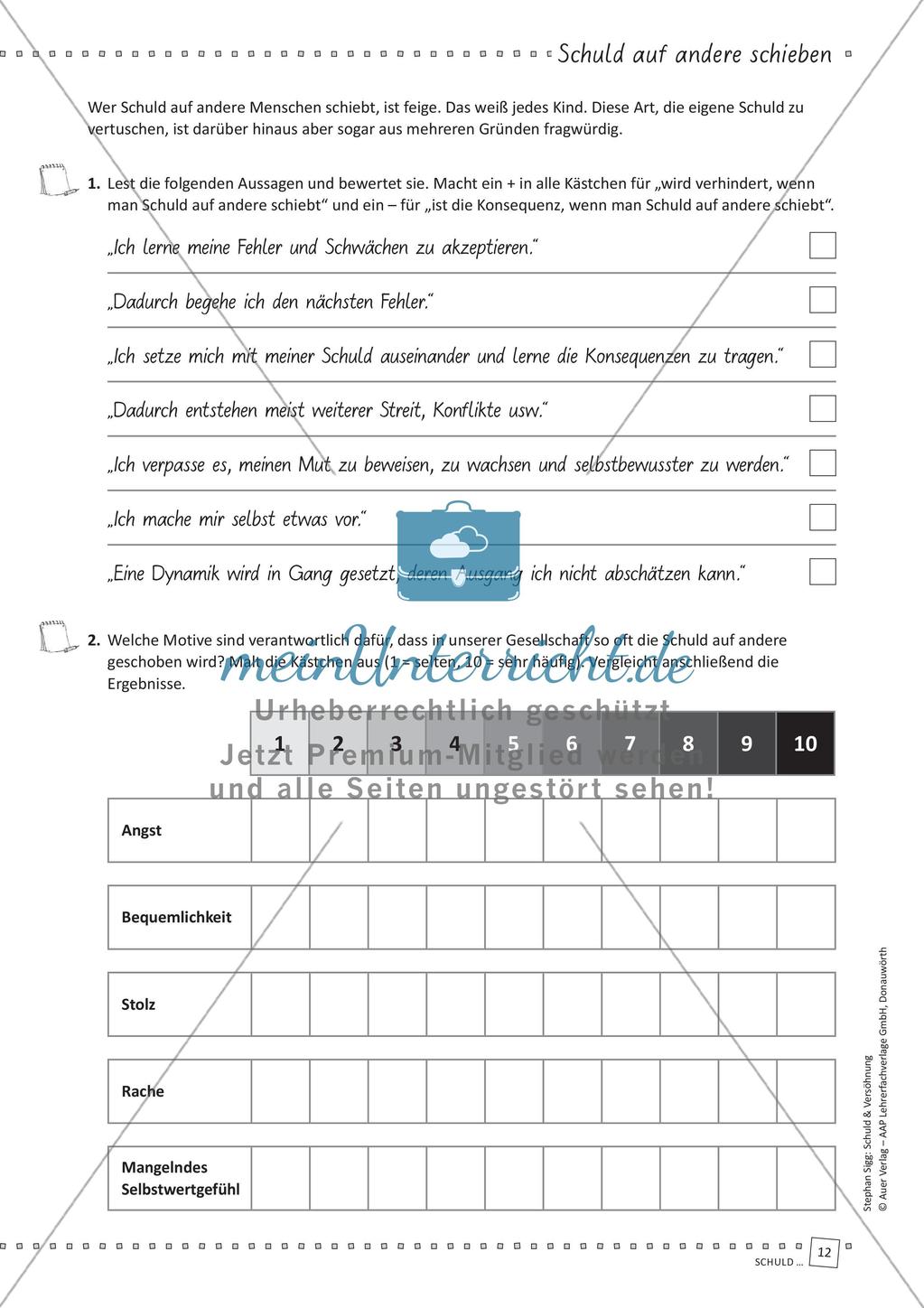 Unterrichtseinheit: Schuld und Gewissen Preview 14
