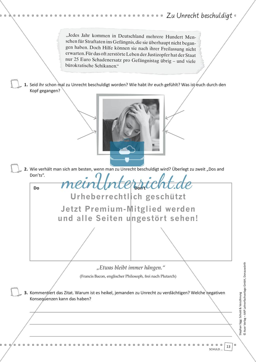 Unterrichtseinheit: Schuld und Gewissen Preview 15