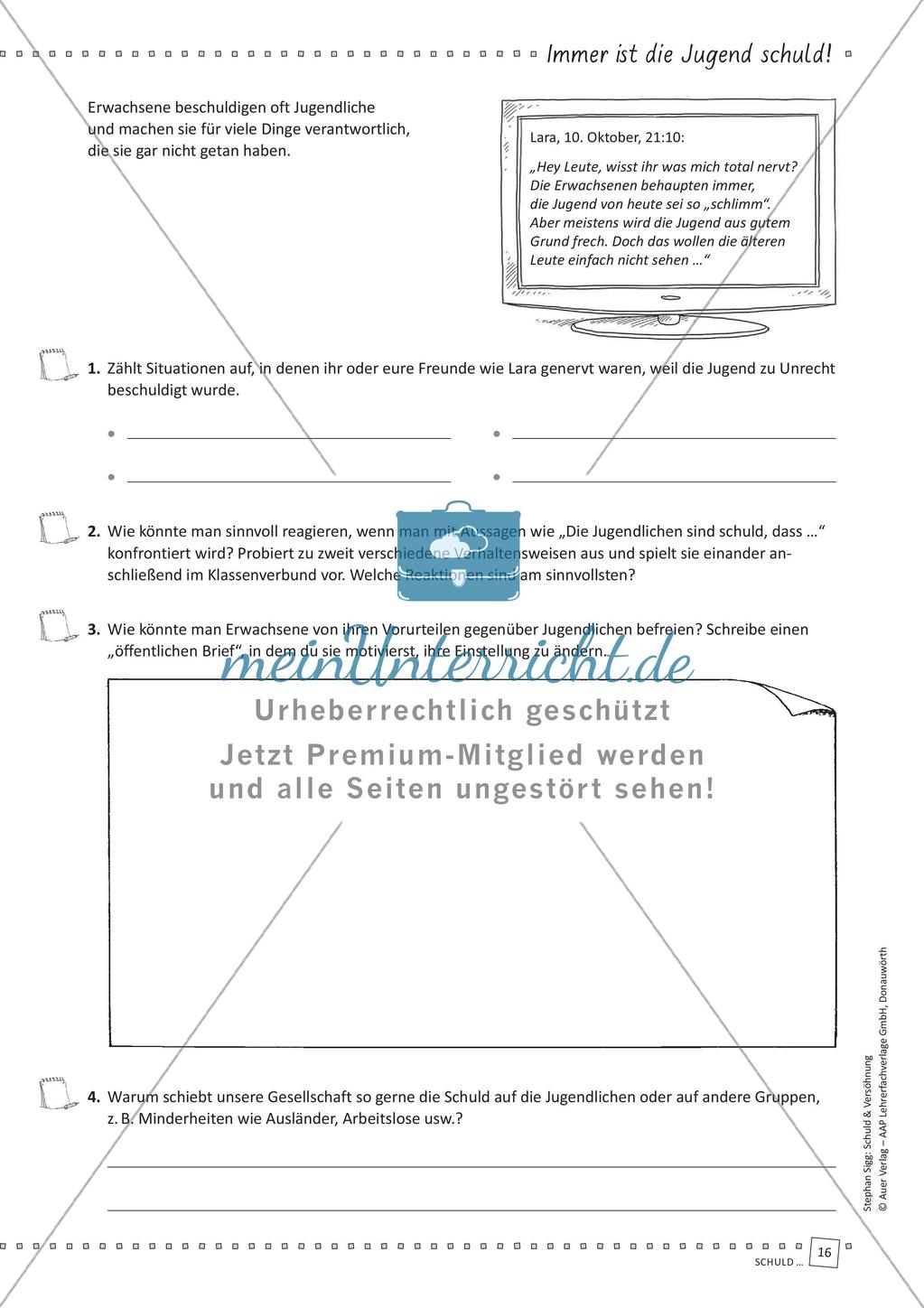 Unterrichtseinheit: Schuld und Gewissen Preview 18