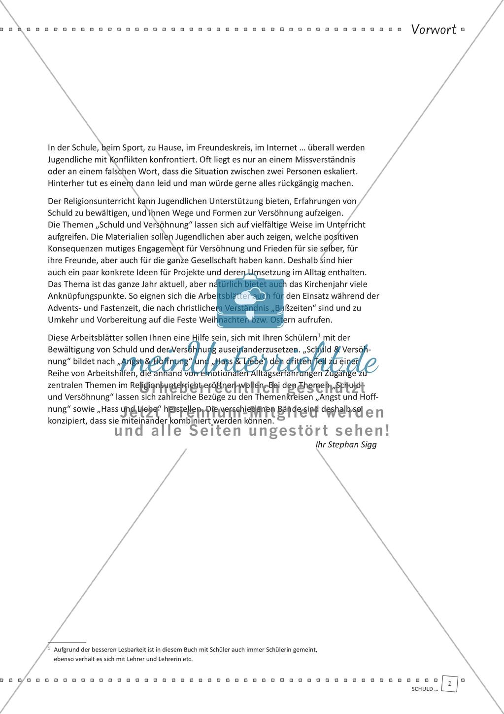Unterrichtseinheit: Schuld und Gewissen Preview 3