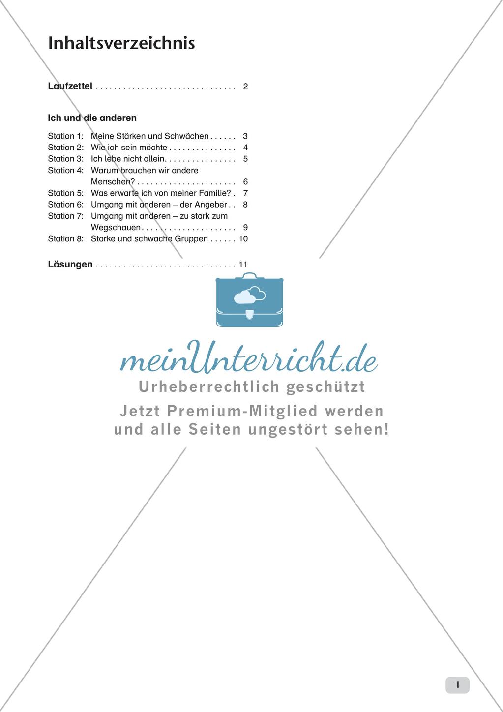Stationenarbeit: Ich und andere Preview 3