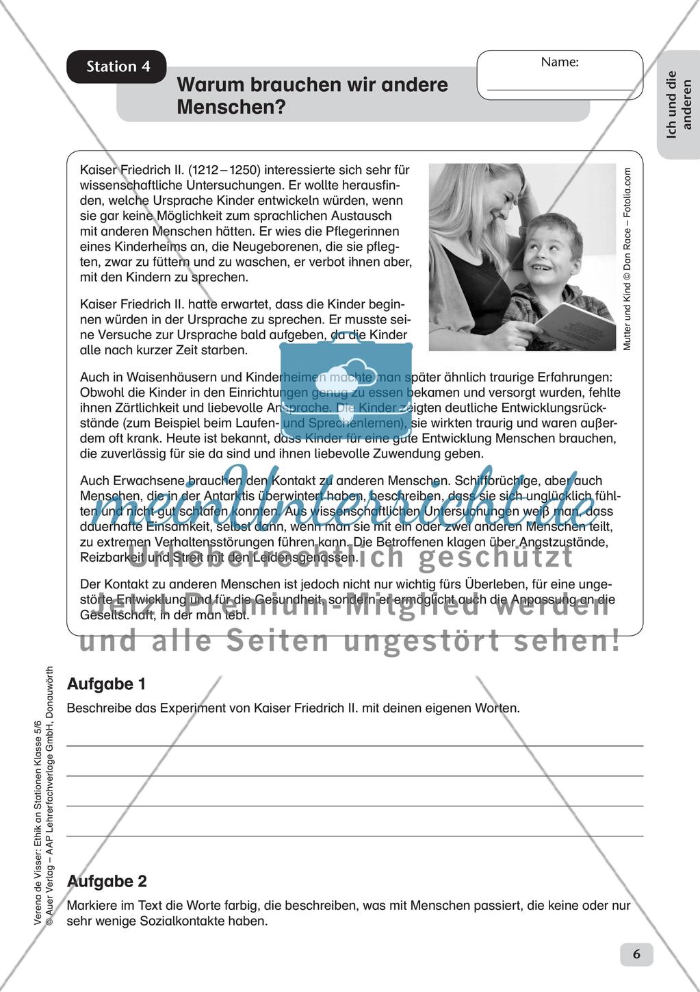 Stationenarbeit: Ich und andere Preview 8