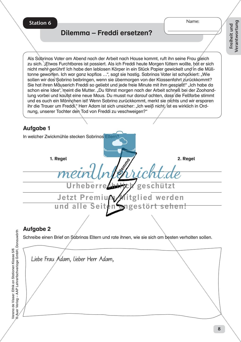 Stationenarbeit: Freiheit und Verantwortung Preview 10