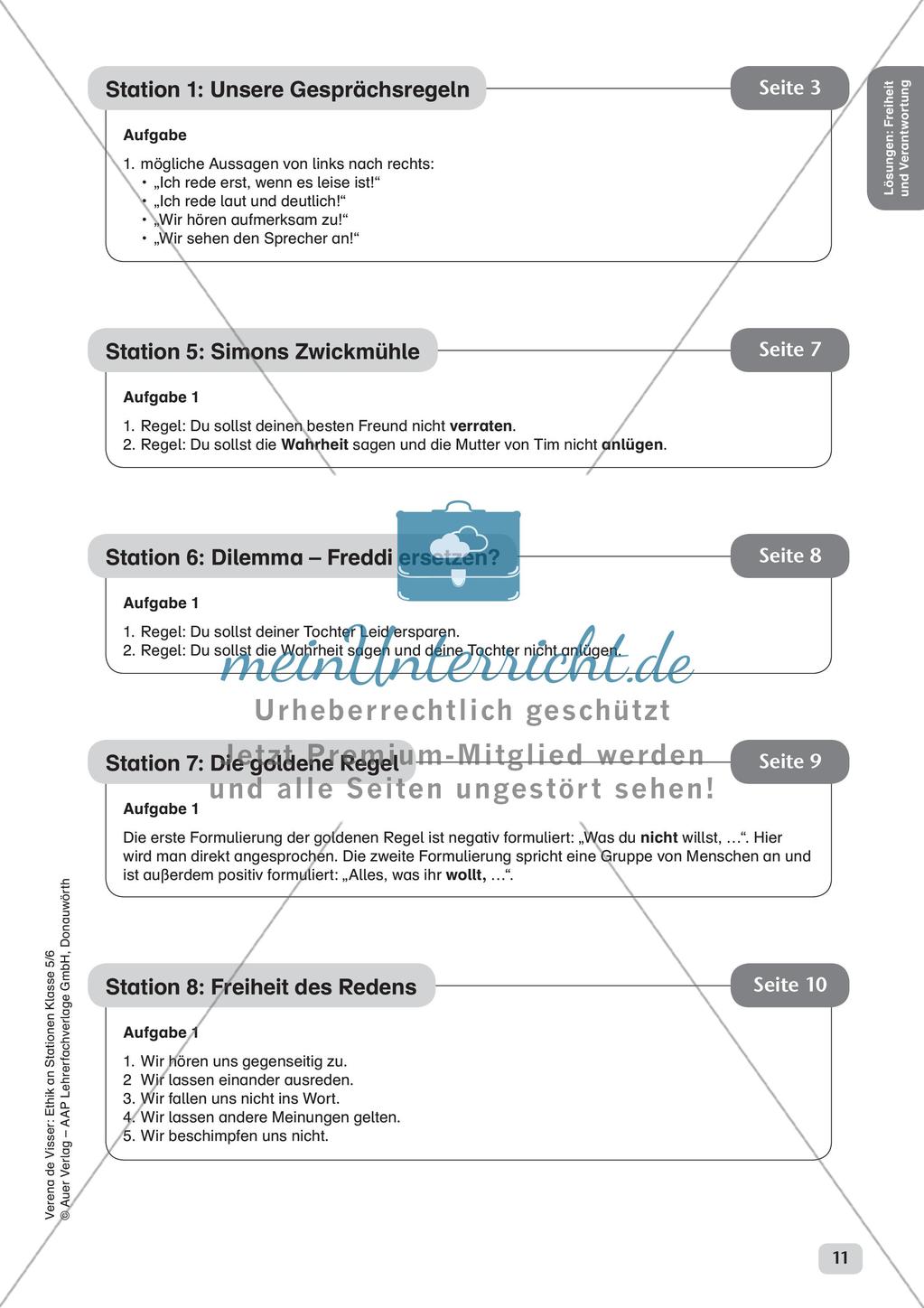 Stationenarbeit: Freiheit und Verantwortung Preview 13