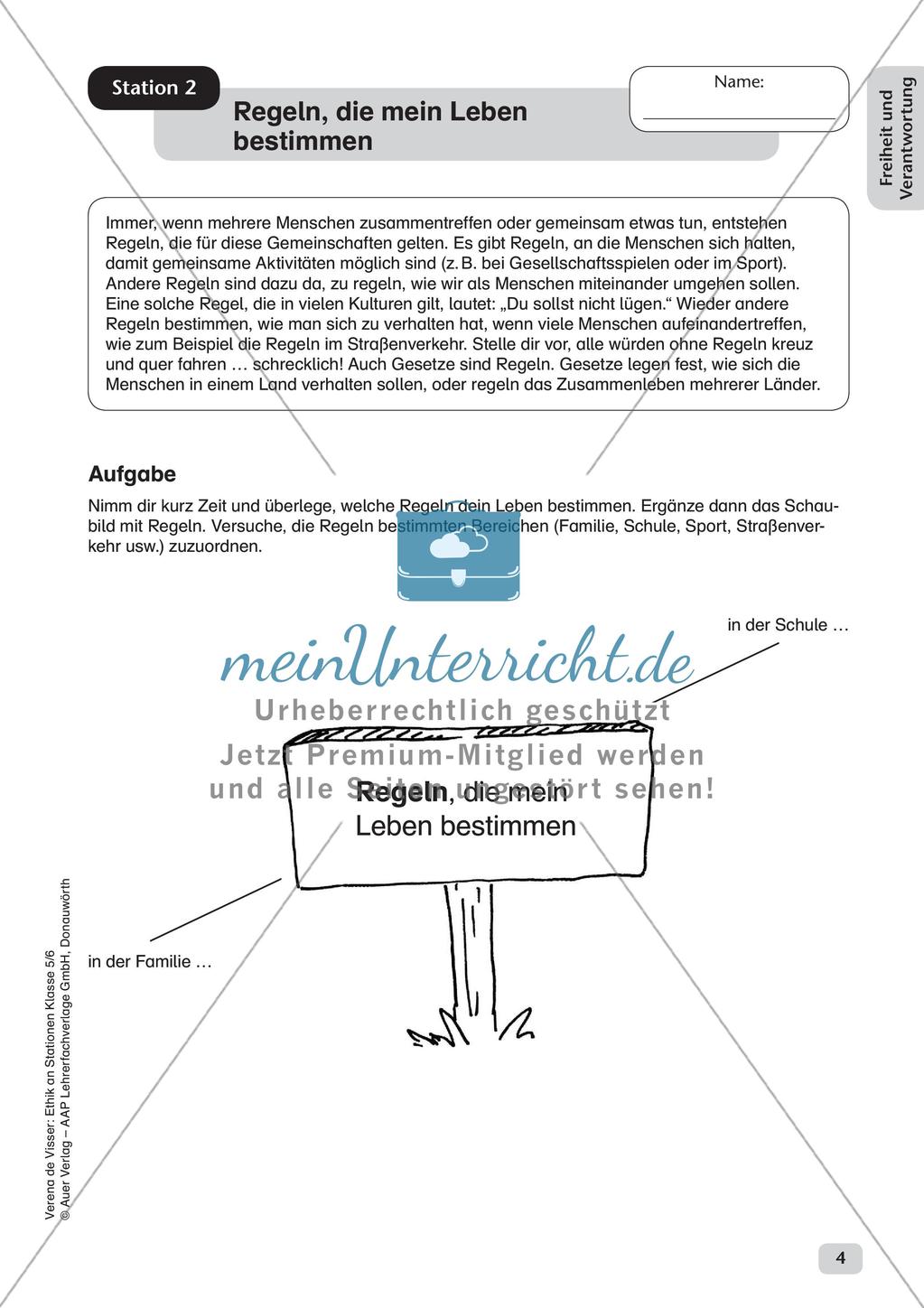 Stationenarbeit: Freiheit und Verantwortung Preview 6