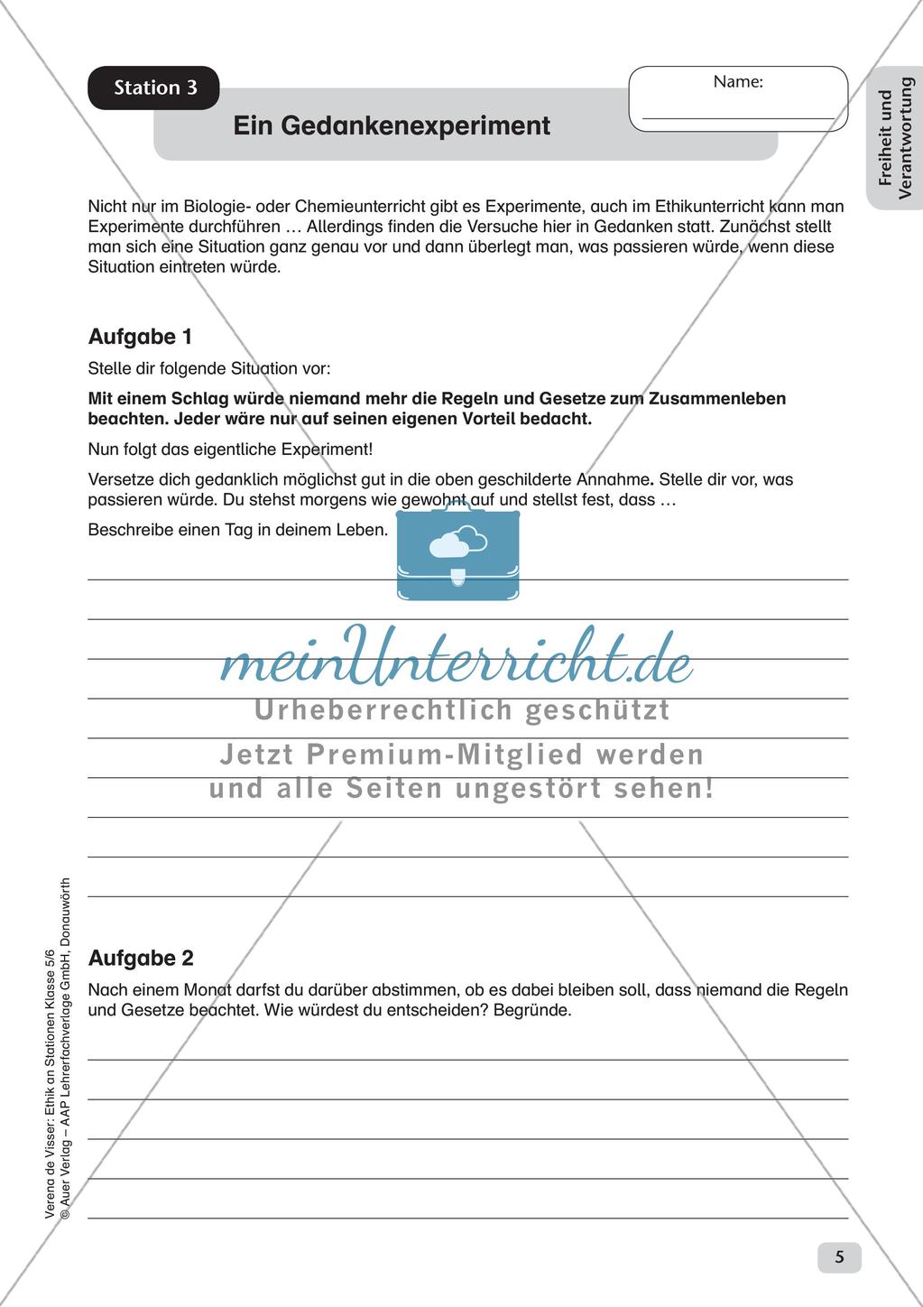 Stationenarbeit: Freiheit und Verantwortung Preview 7