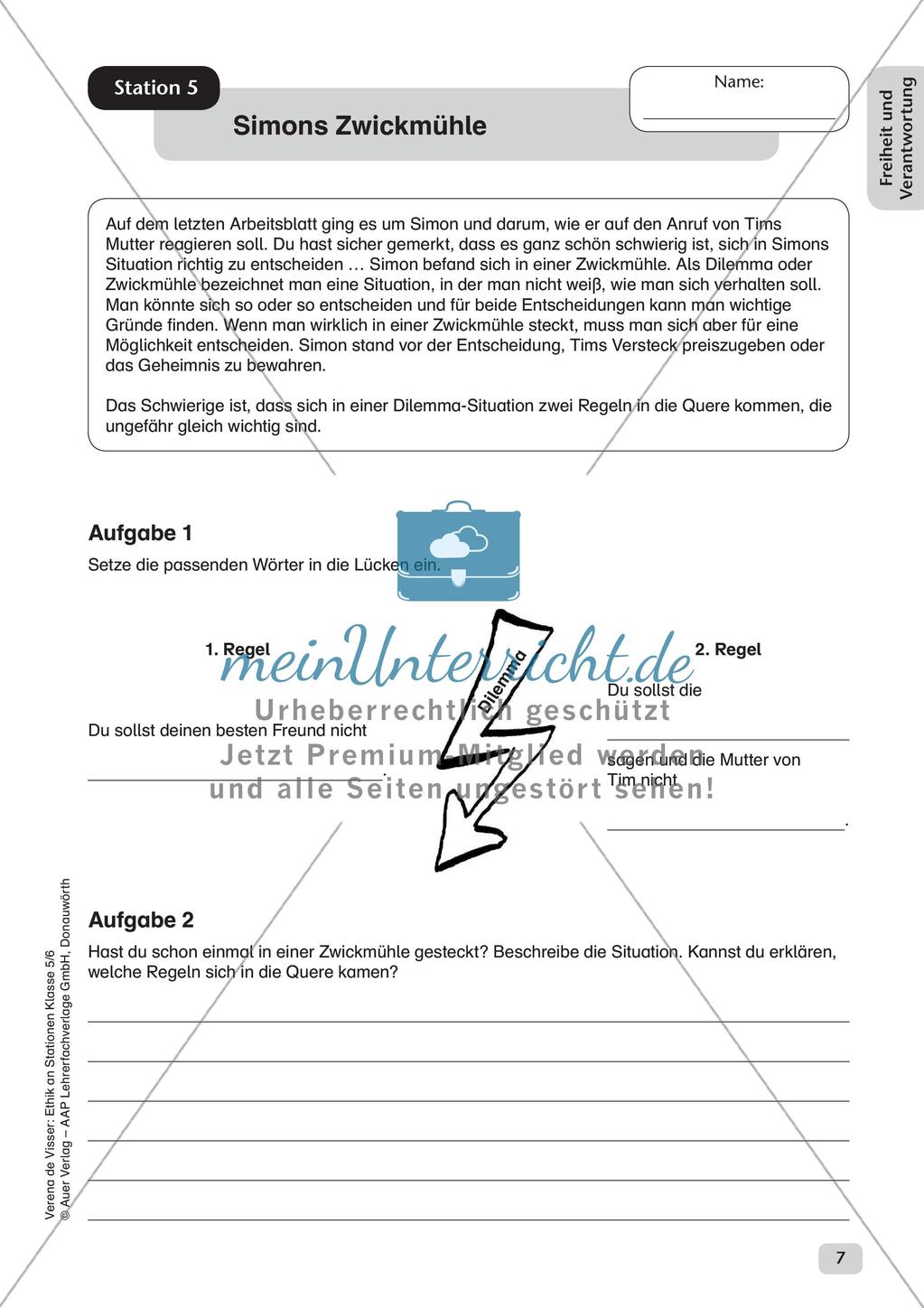 Stationenarbeit: Freiheit und Verantwortung Preview 9