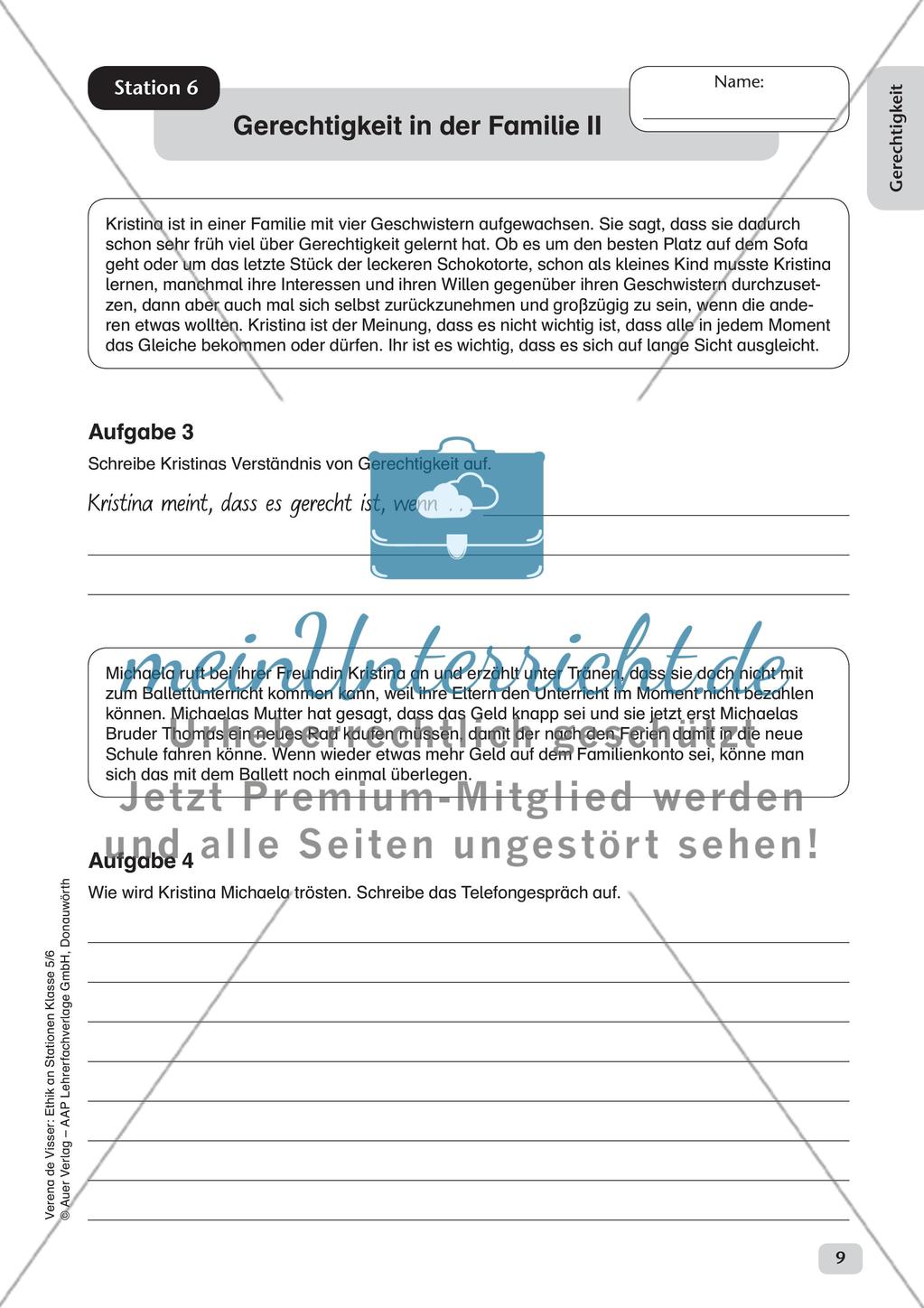 Stationenarbeit: Gerechtigkeit Preview 11