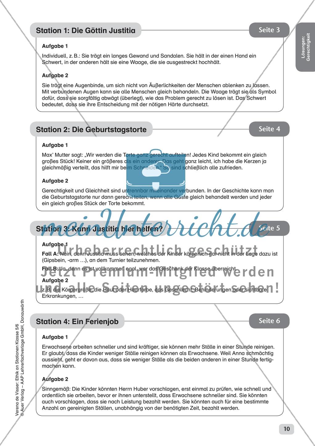 Stationenarbeit: Gerechtigkeit Preview 12