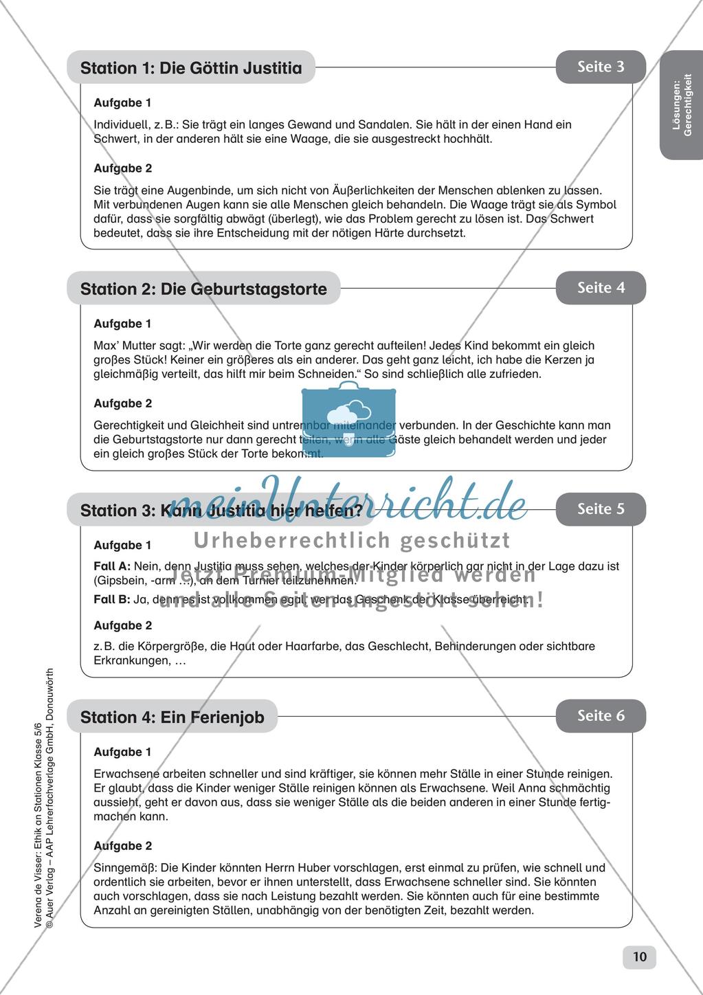 Stationenarbeit: Gerechtigkeit Preview 12