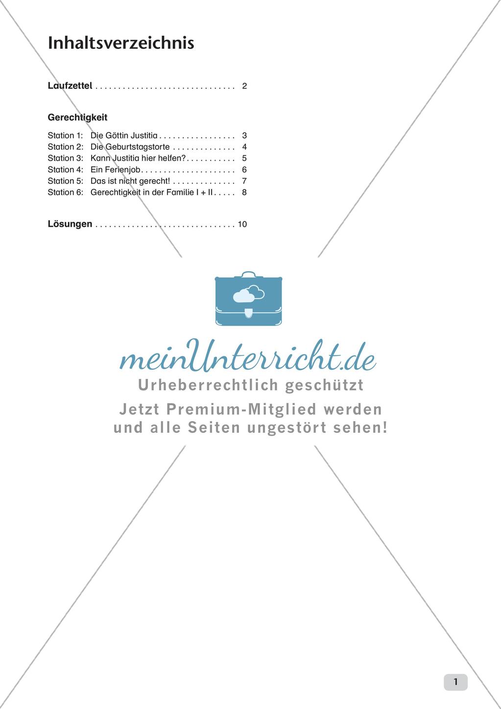 Stationenarbeit: Gerechtigkeit Preview 3