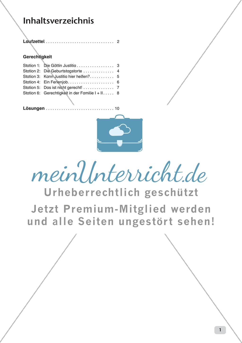 Stationenarbeit: Gerechtigkeit Preview 3