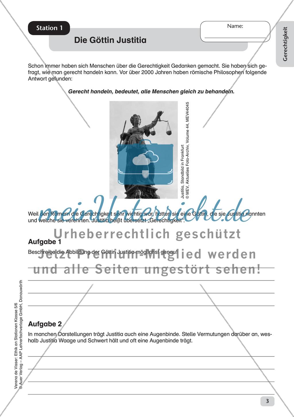 Stationenarbeit: Gerechtigkeit Preview 5