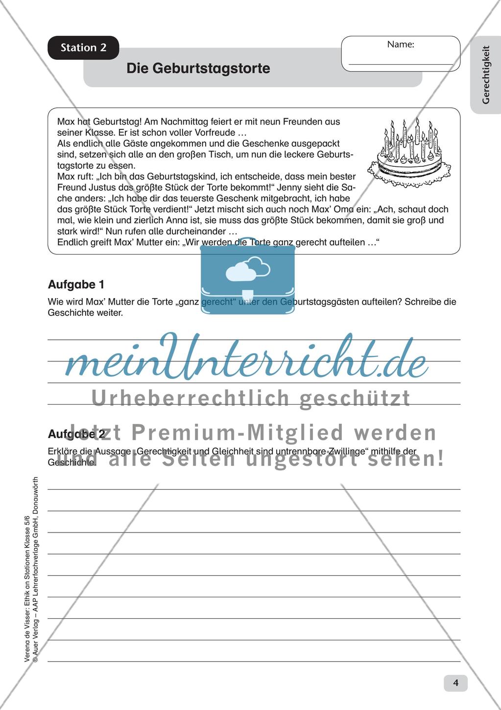 Stationenarbeit: Gerechtigkeit Preview 6