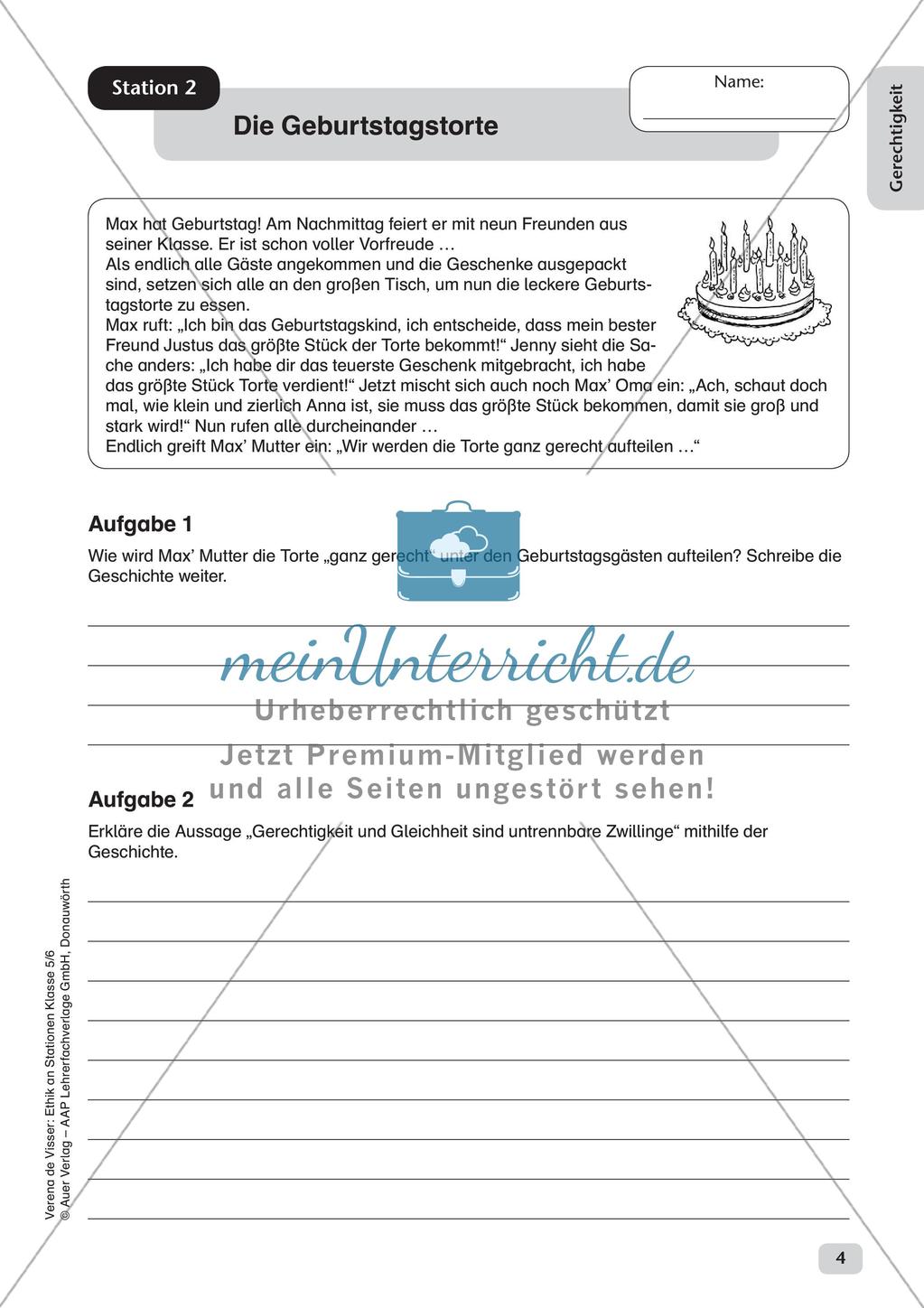 Stationenarbeit: Gerechtigkeit Preview 6