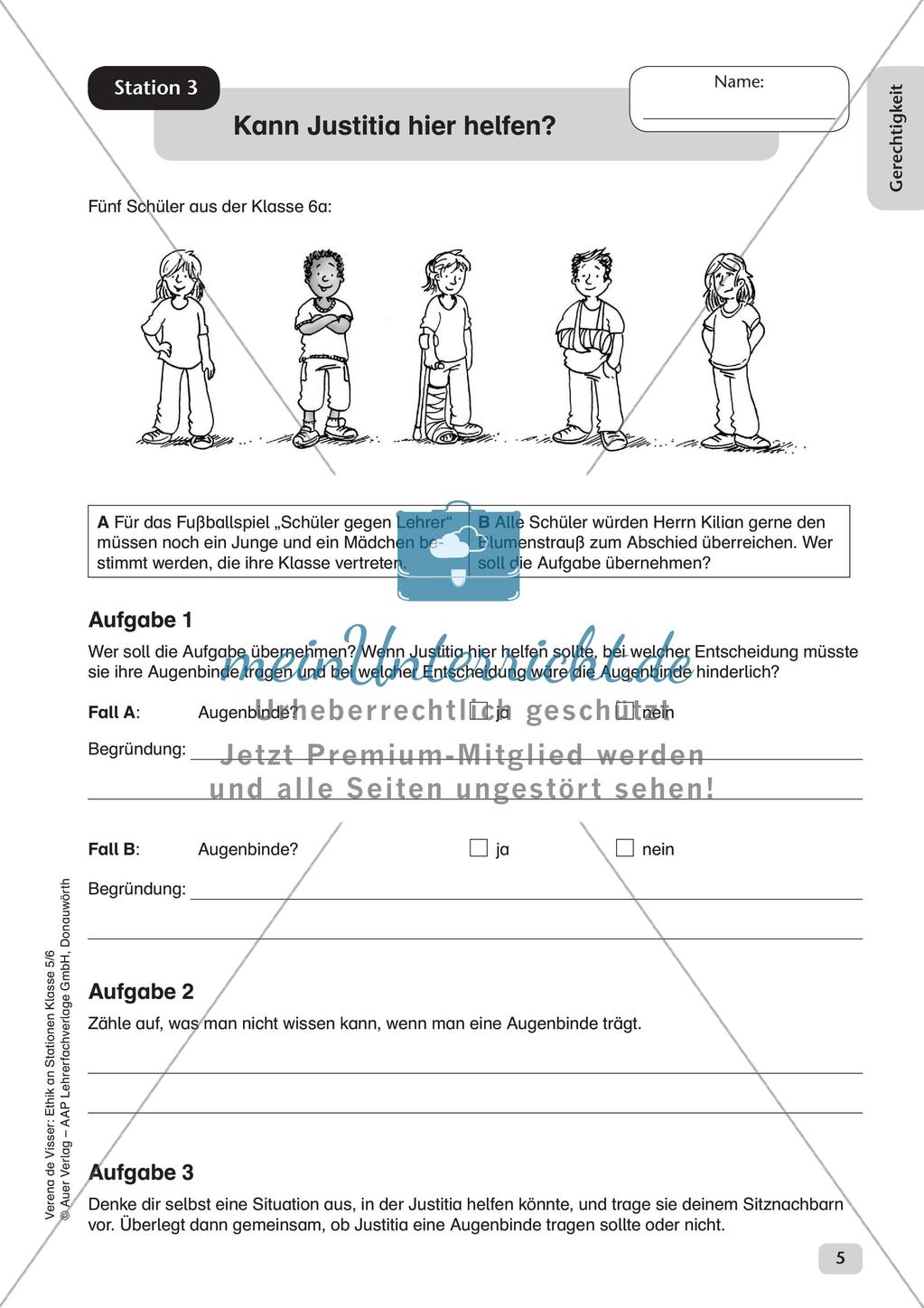 Stationenarbeit: Gerechtigkeit Preview 7