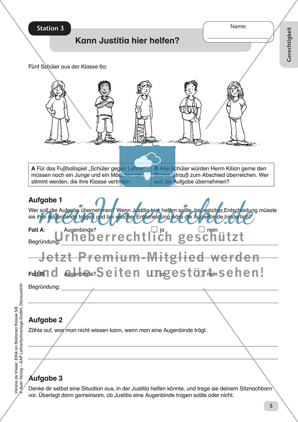 Stationenarbeit: Gerechtigkeit Preview 7