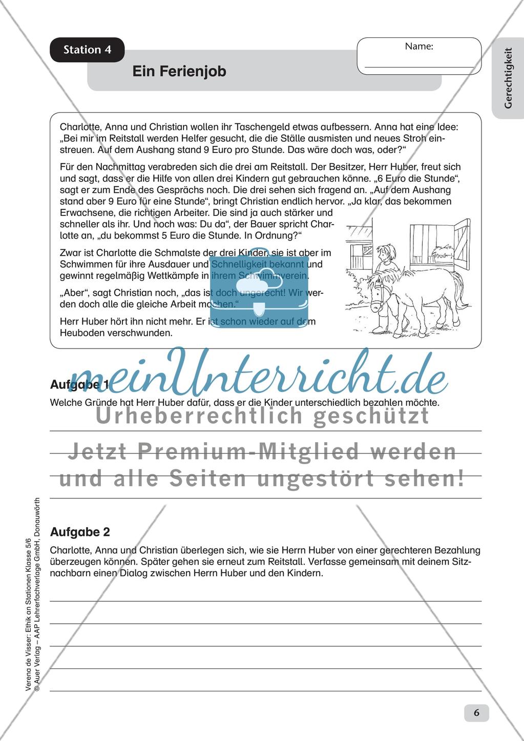 Stationenarbeit: Gerechtigkeit Preview 8
