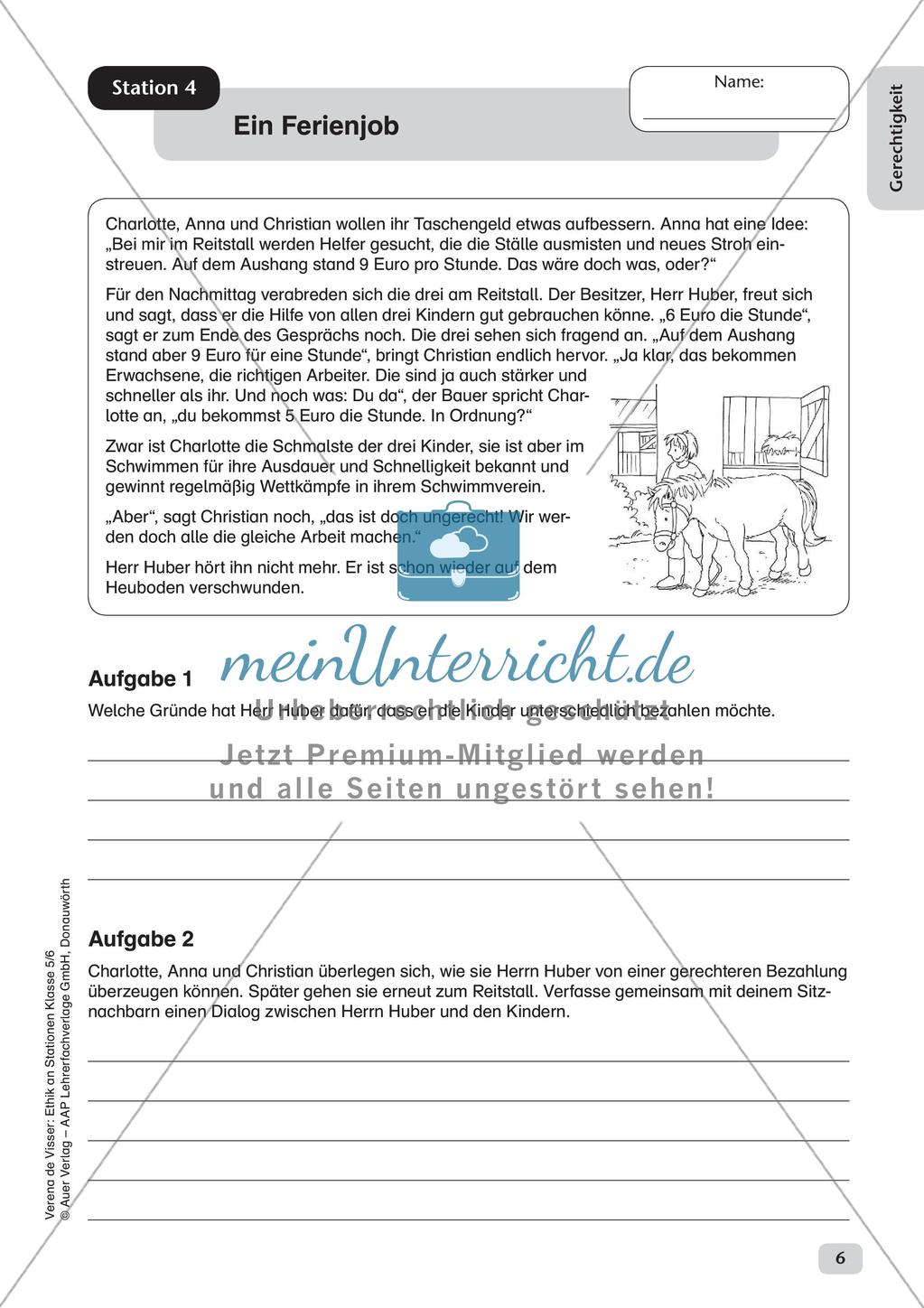 Stationenarbeit: Gerechtigkeit Preview 8