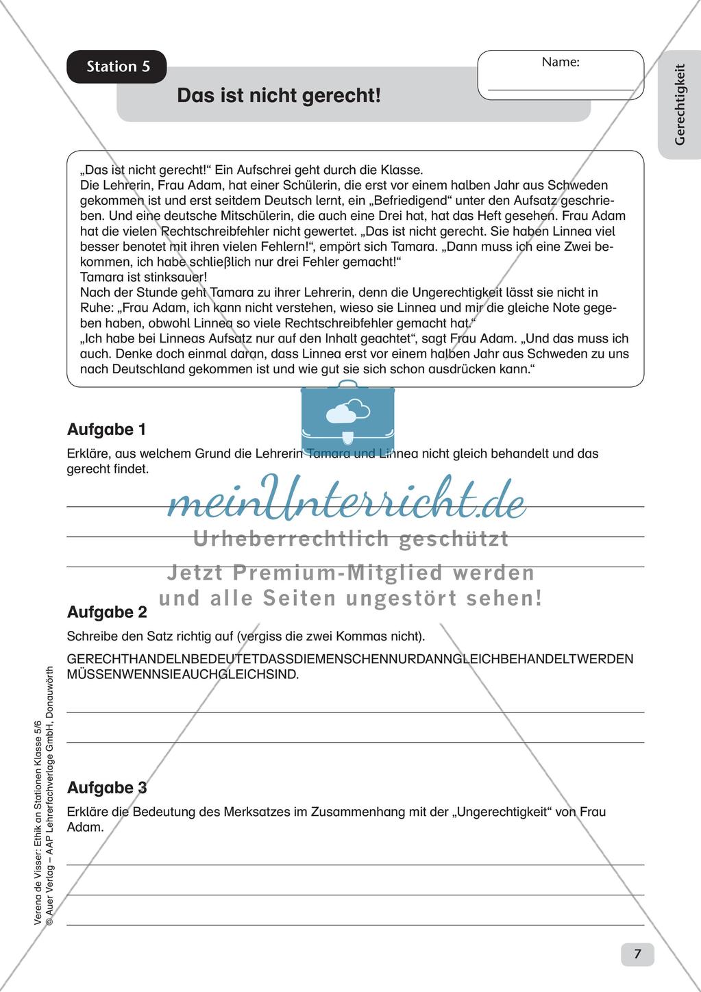 Stationenarbeit: Gerechtigkeit Preview 9