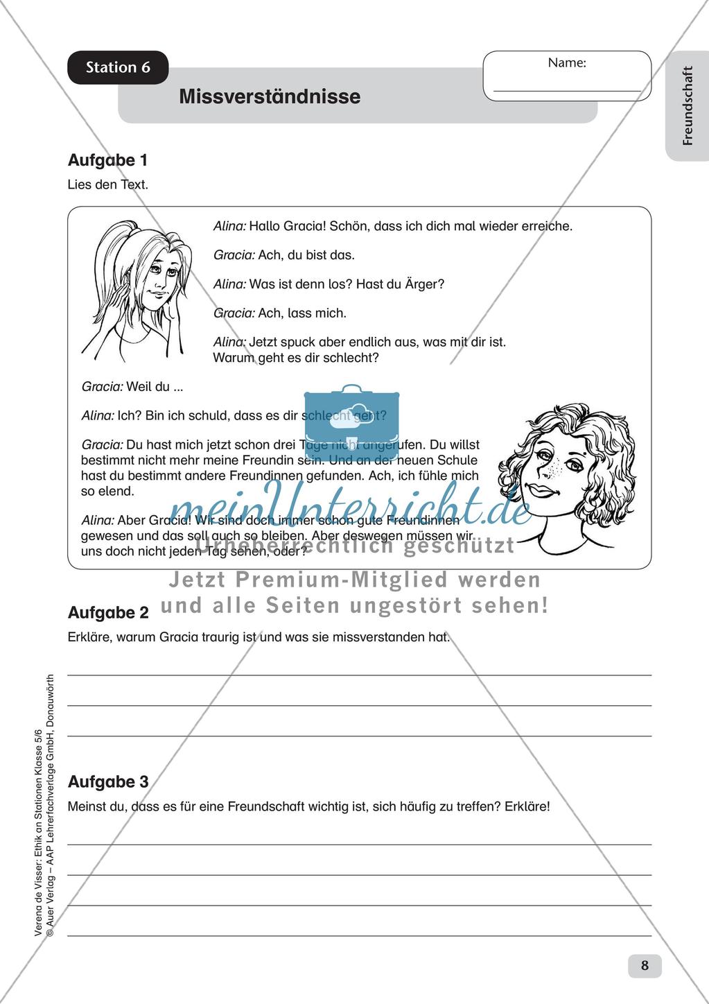 Stationenarbeit: Freundschaft Preview 10