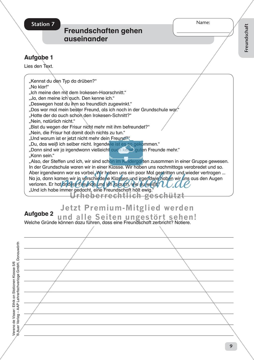 Stationenarbeit: Freundschaft Preview 11