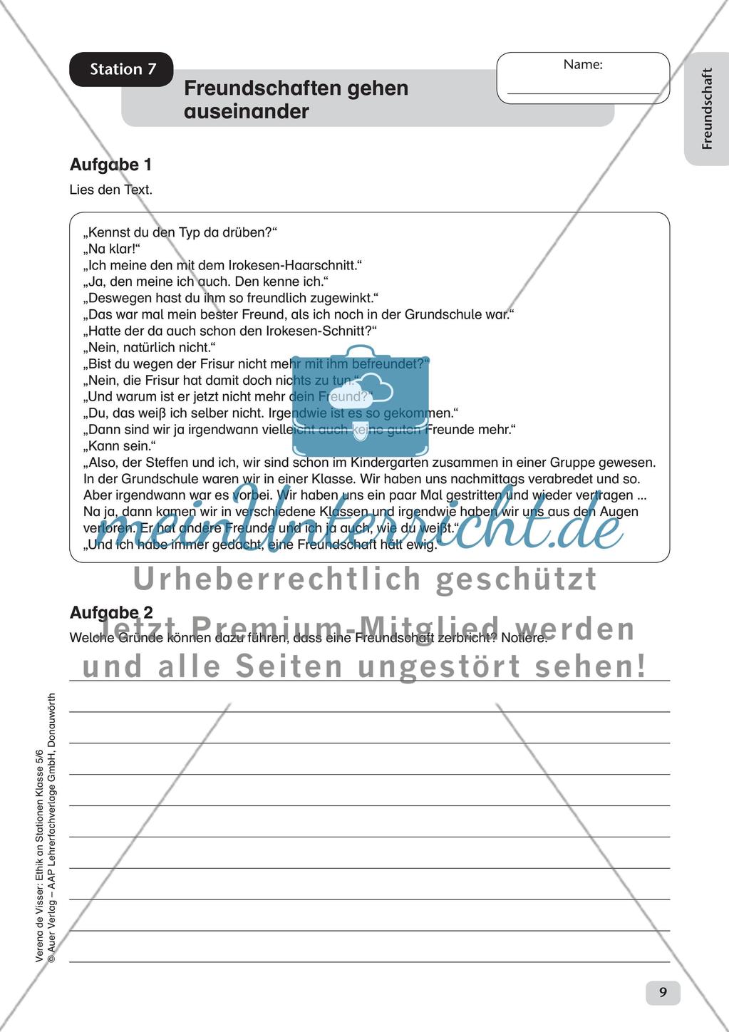 Stationenarbeit: Freundschaft Preview 11