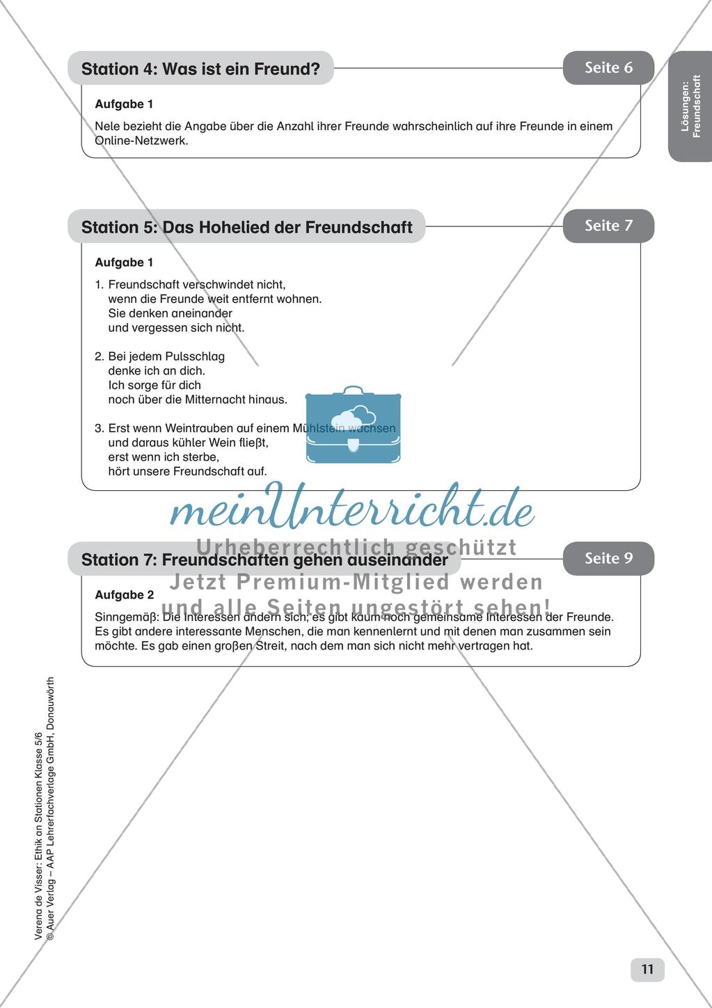 Stationenarbeit: Freundschaft Preview 13
