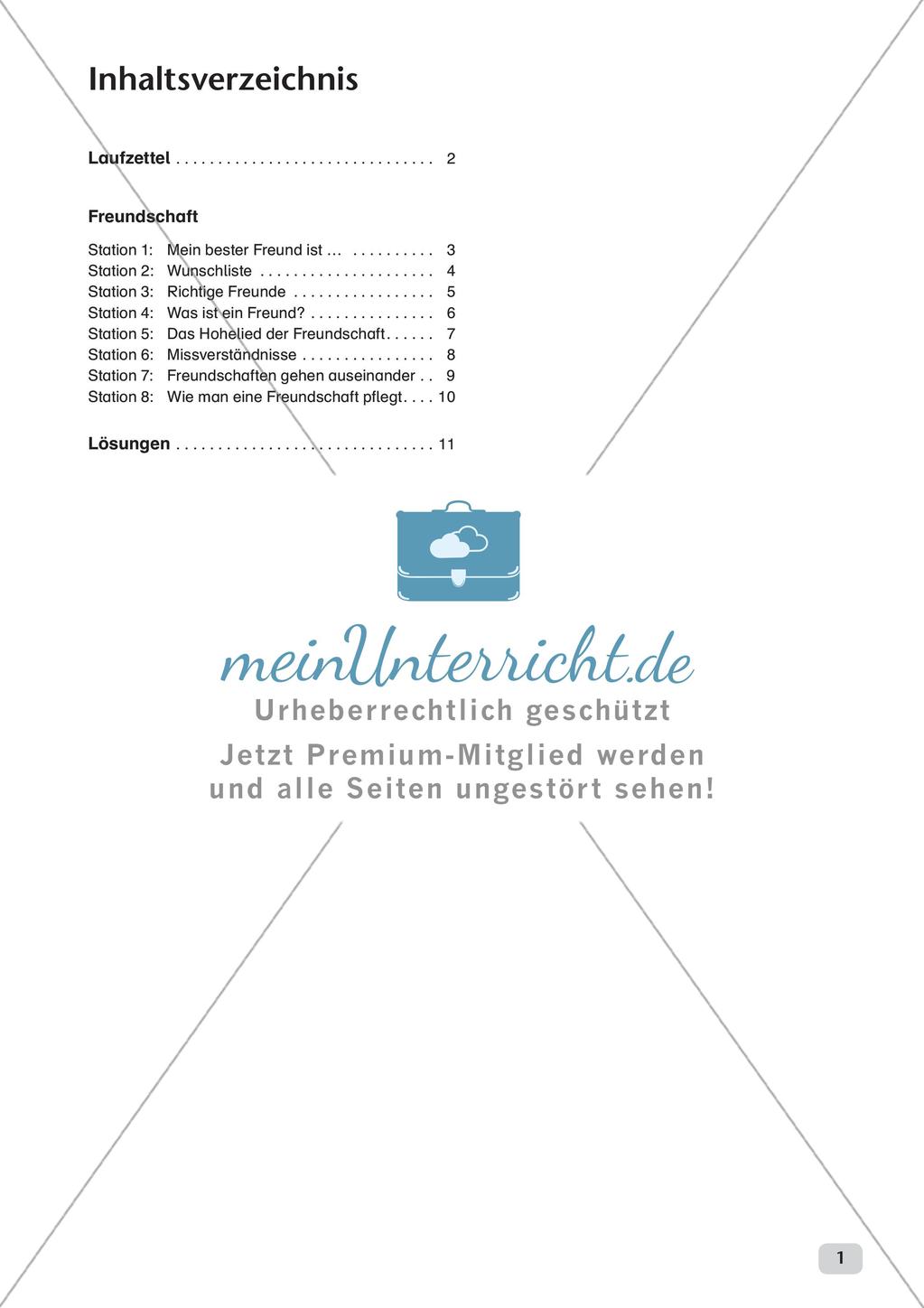 Stationenarbeit: Freundschaft Preview 3