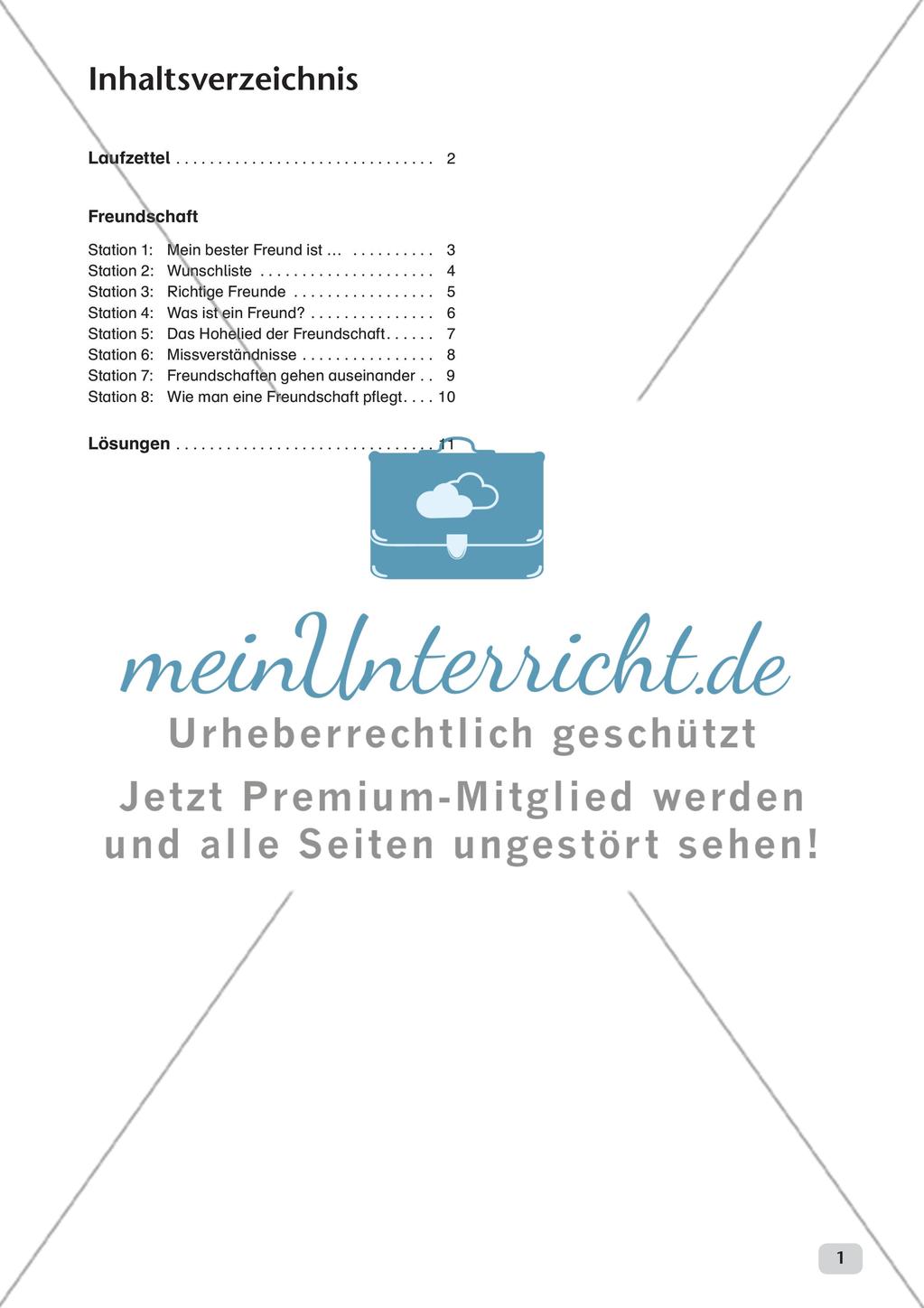 Stationenarbeit: Freundschaft Preview 3