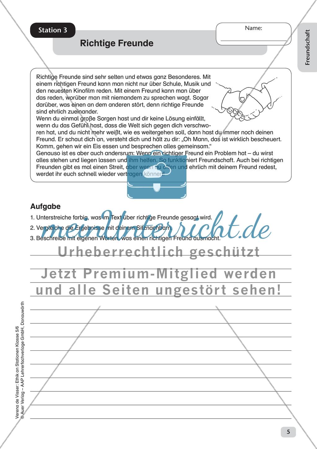 Stationenarbeit: Freundschaft Preview 7