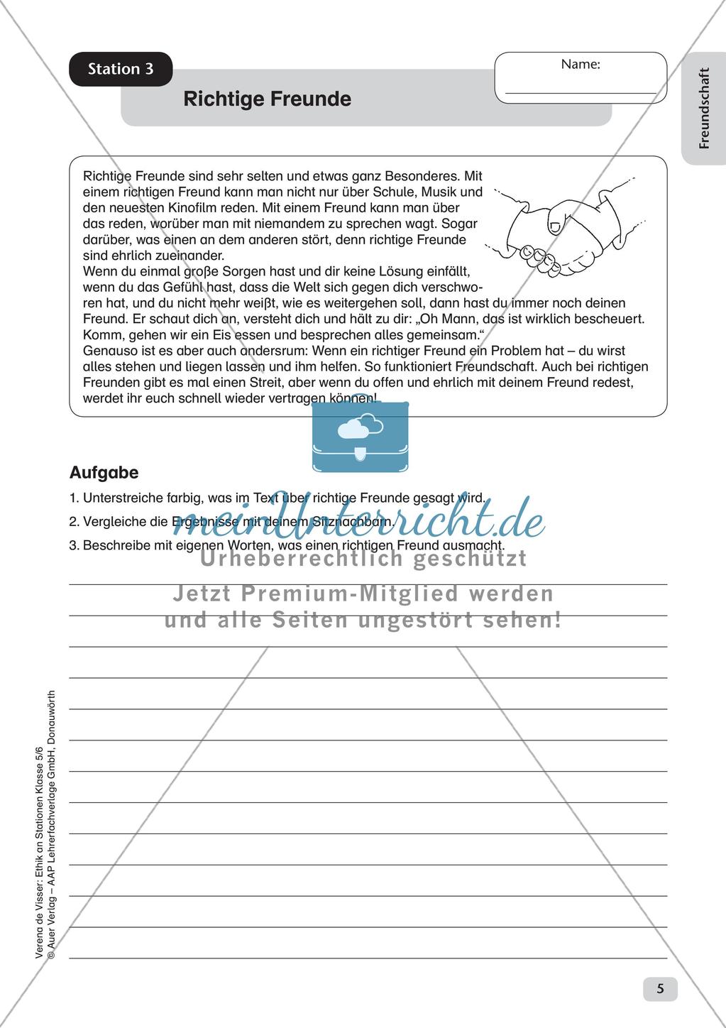 Stationenarbeit: Freundschaft Preview 7