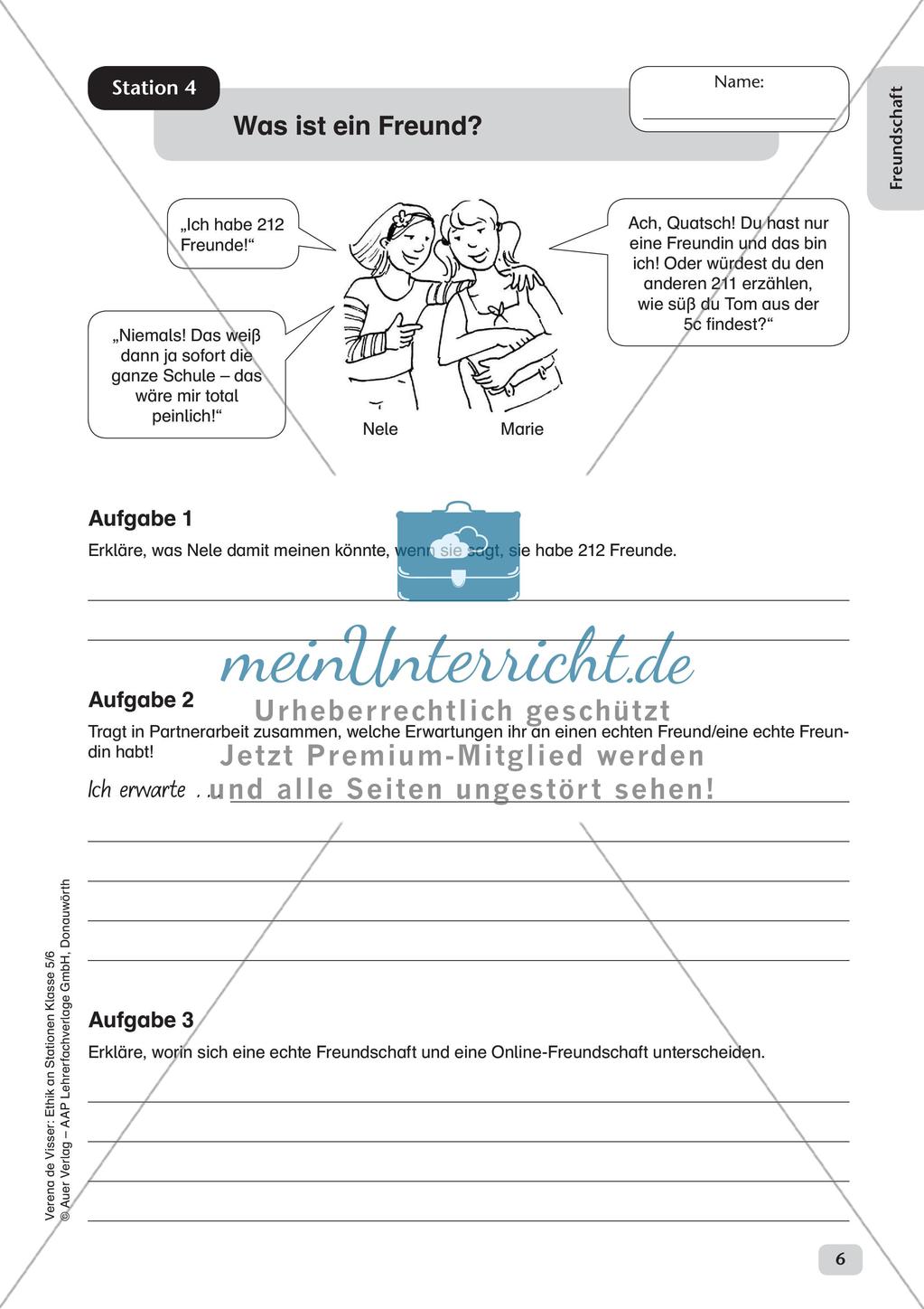 Stationenarbeit: Freundschaft Preview 8