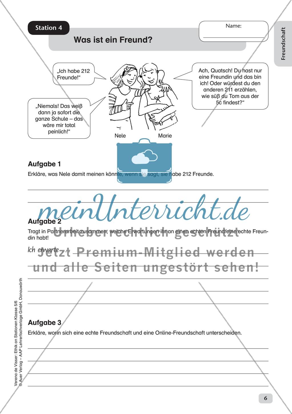 Stationenarbeit: Freundschaft Preview 8