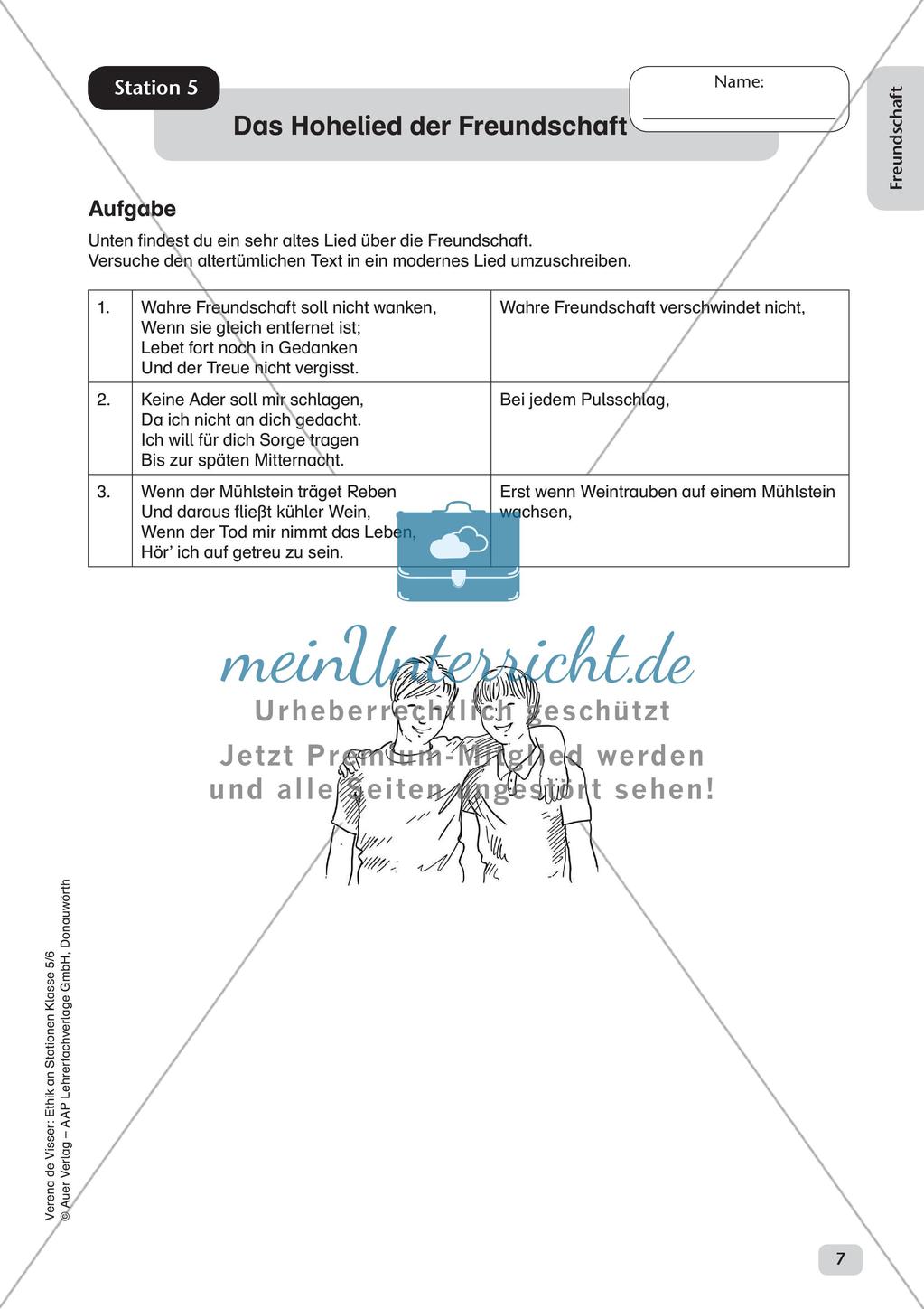 Stationenarbeit: Freundschaft Preview 9