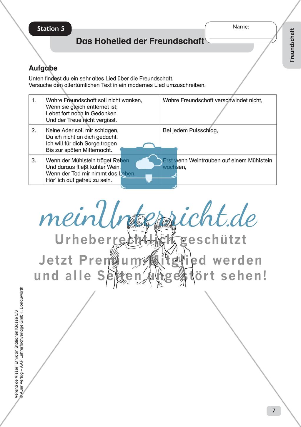 Stationenarbeit: Freundschaft Preview 9