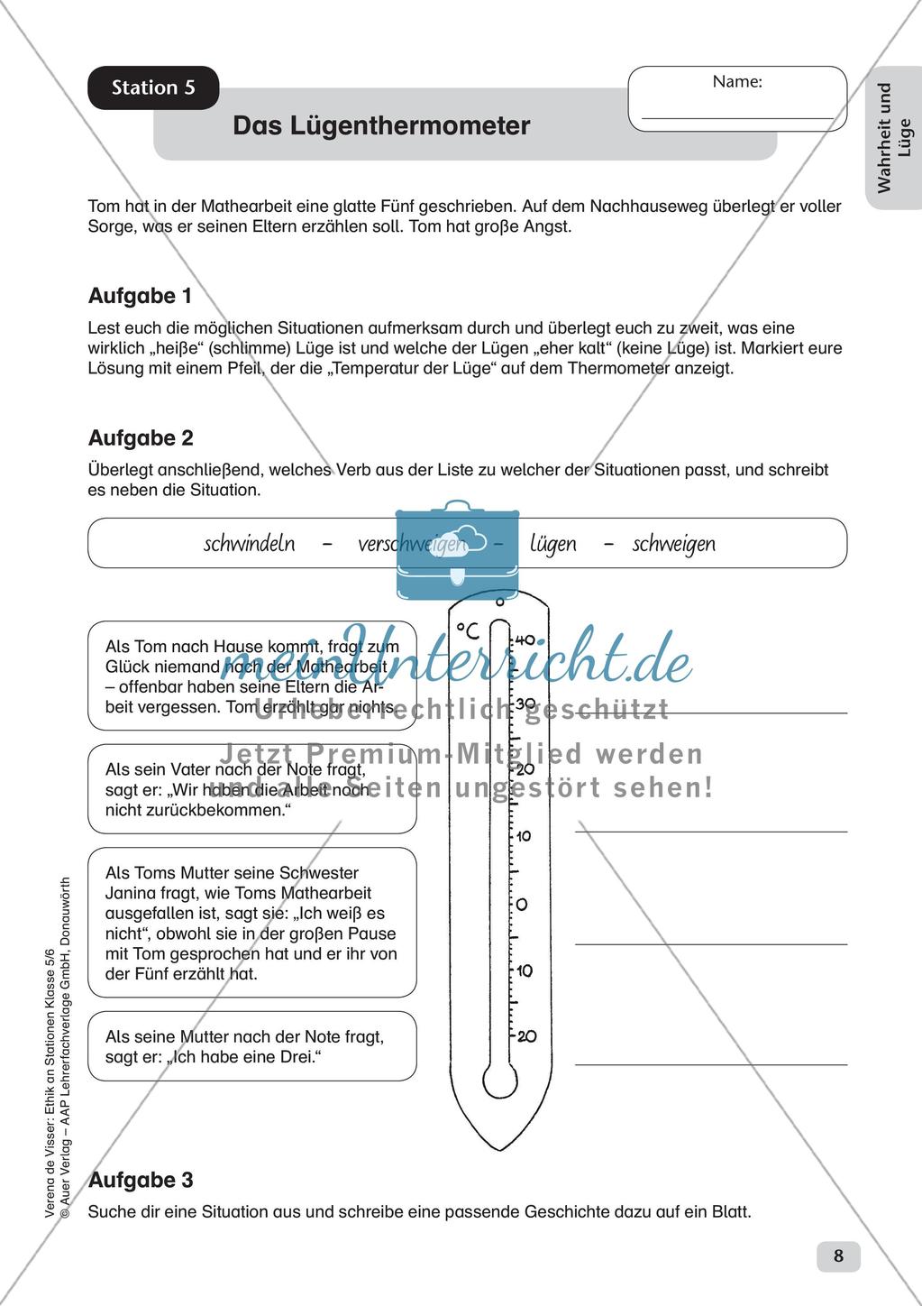 Stationenarbeit: Wahrheit und Lüge Preview 10
