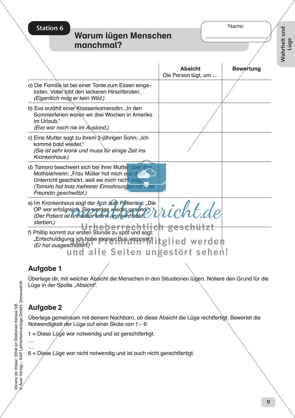 Stationenarbeit: Wahrheit und Lüge Preview 11