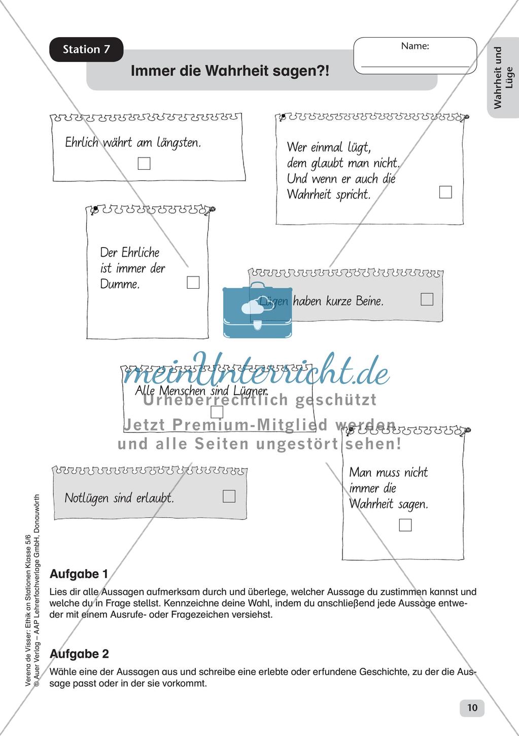 Stationenarbeit: Wahrheit und Lüge Preview 12
