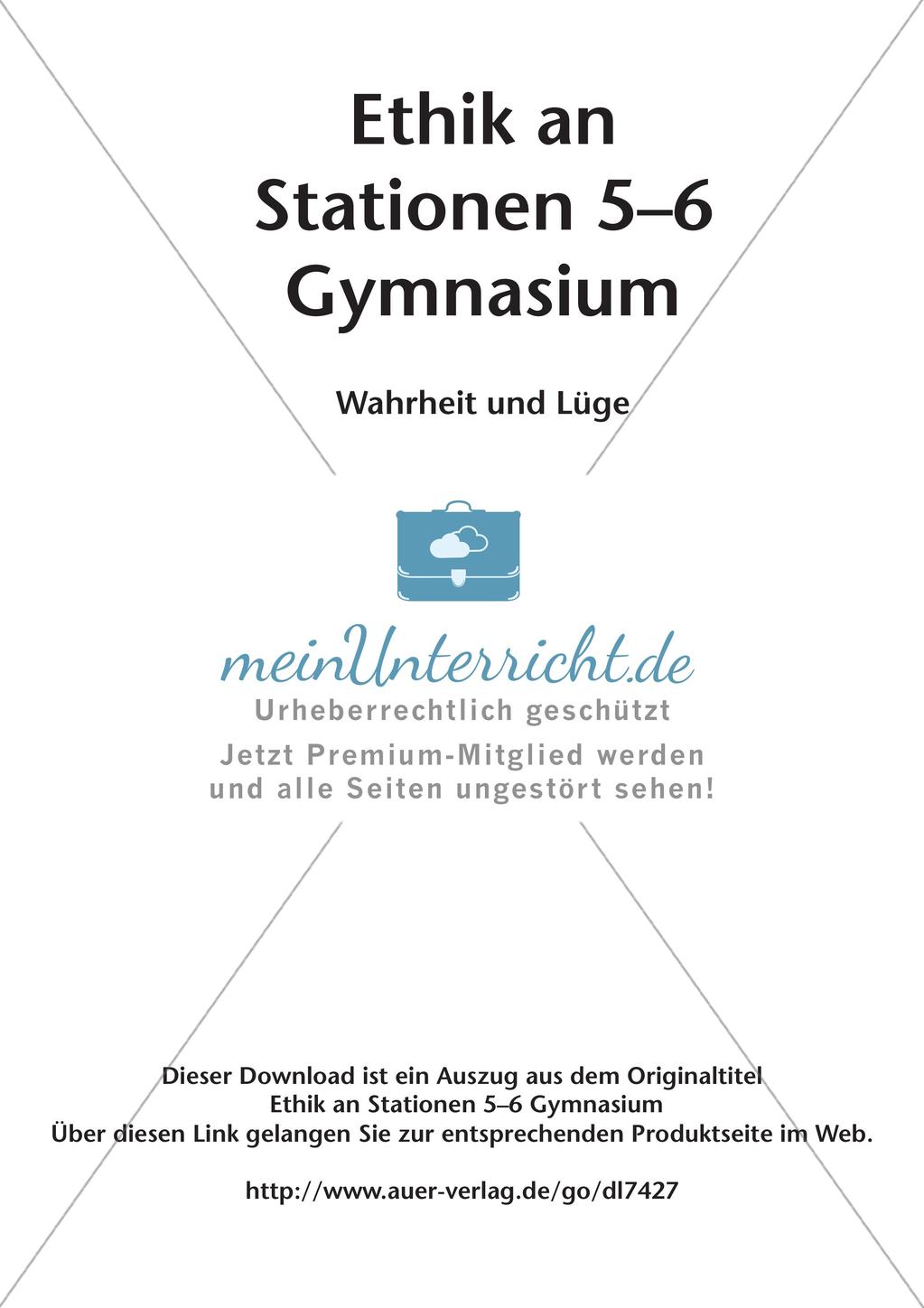 Stationenarbeit: Wahrheit und Lüge Preview 2