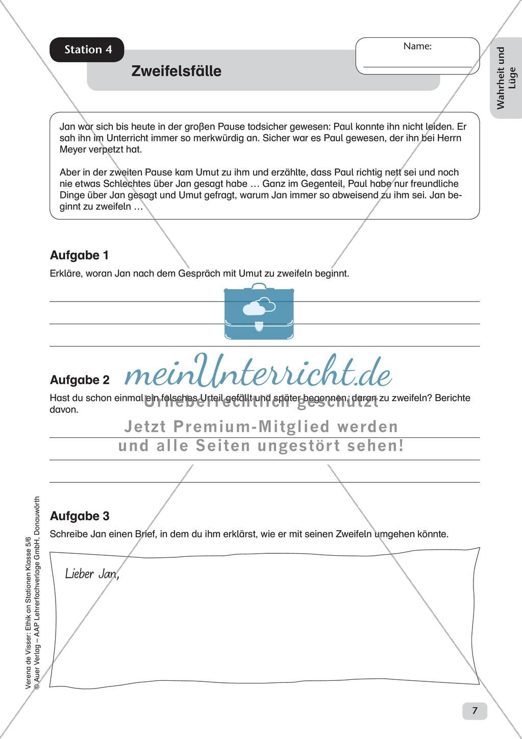 Stationenarbeit: Wahrheit und Lüge Preview 9