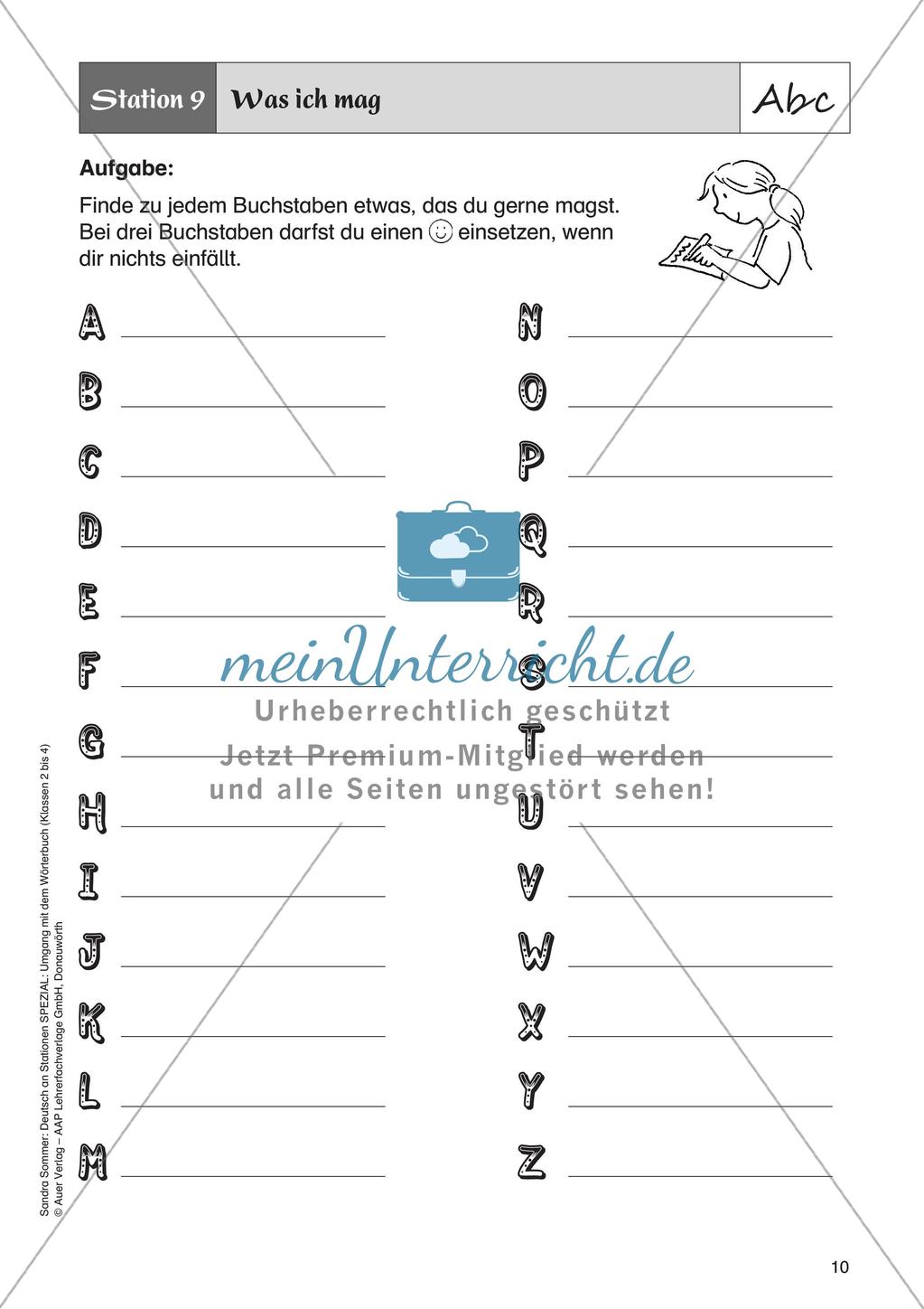 Umgang mit dem Wörterbuch: Das Alphabet Preview 12