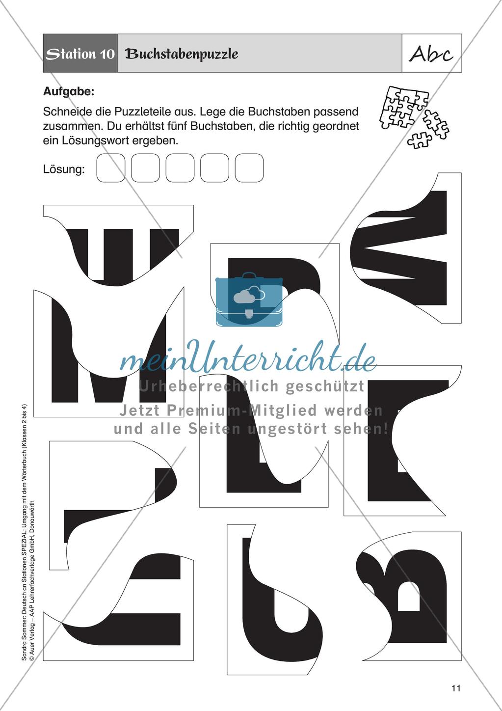 Umgang mit dem Wörterbuch: Das Alphabet Preview 13