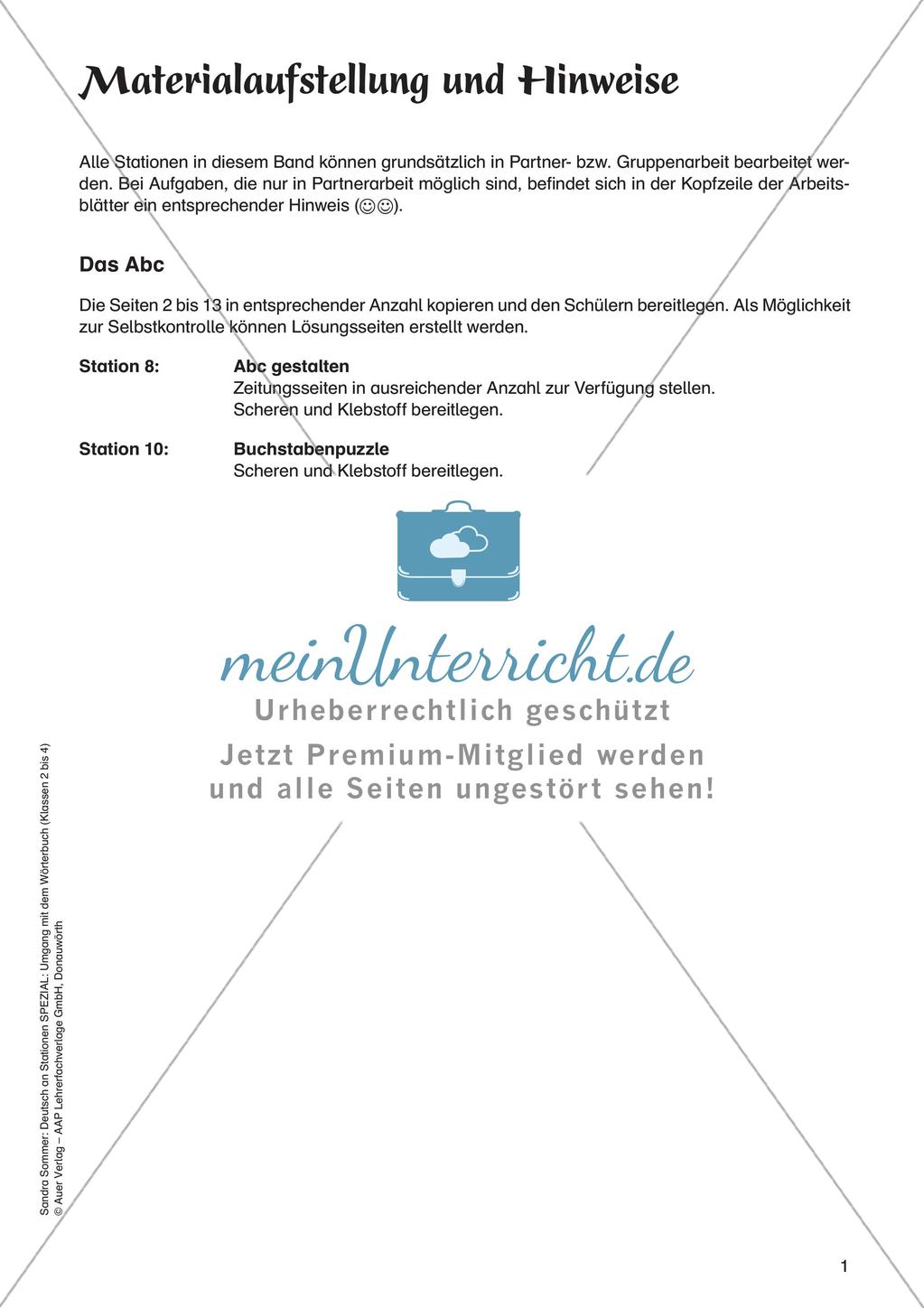 Umgang mit dem Wörterbuch: Das Alphabet Preview 3