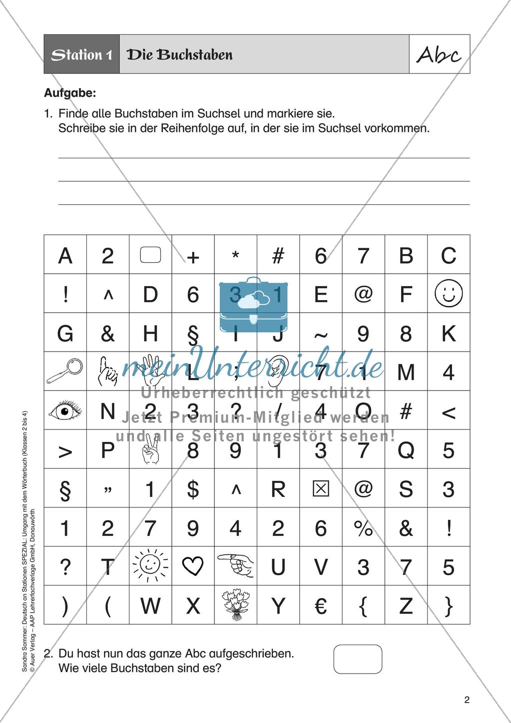 Umgang mit dem Wörterbuch: Das Alphabet Preview 4