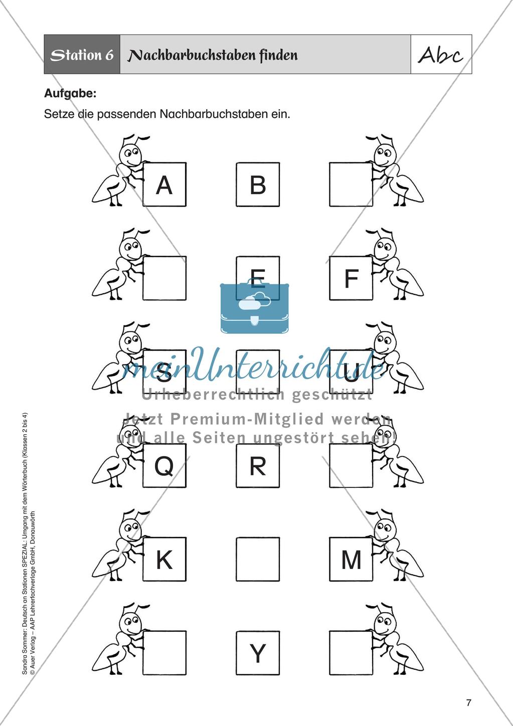 Umgang mit dem Wörterbuch: Das Alphabet Preview 9