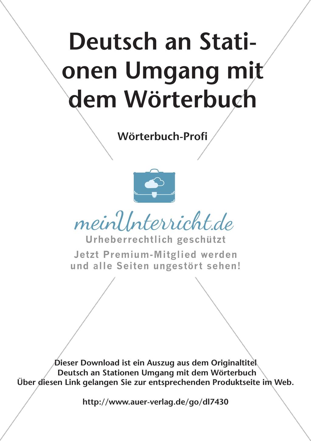 Umgang mit dem Wörterbuch für Fortgeschrittene Preview 2