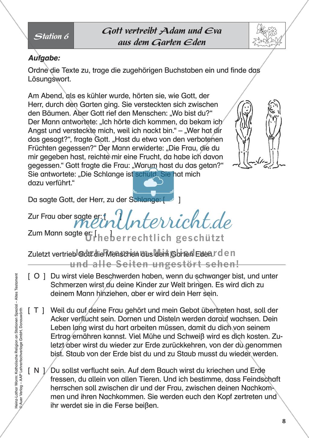Kath. Religion an Stationen: Altes Testament: Schöpfung und Sündenfall Preview 10