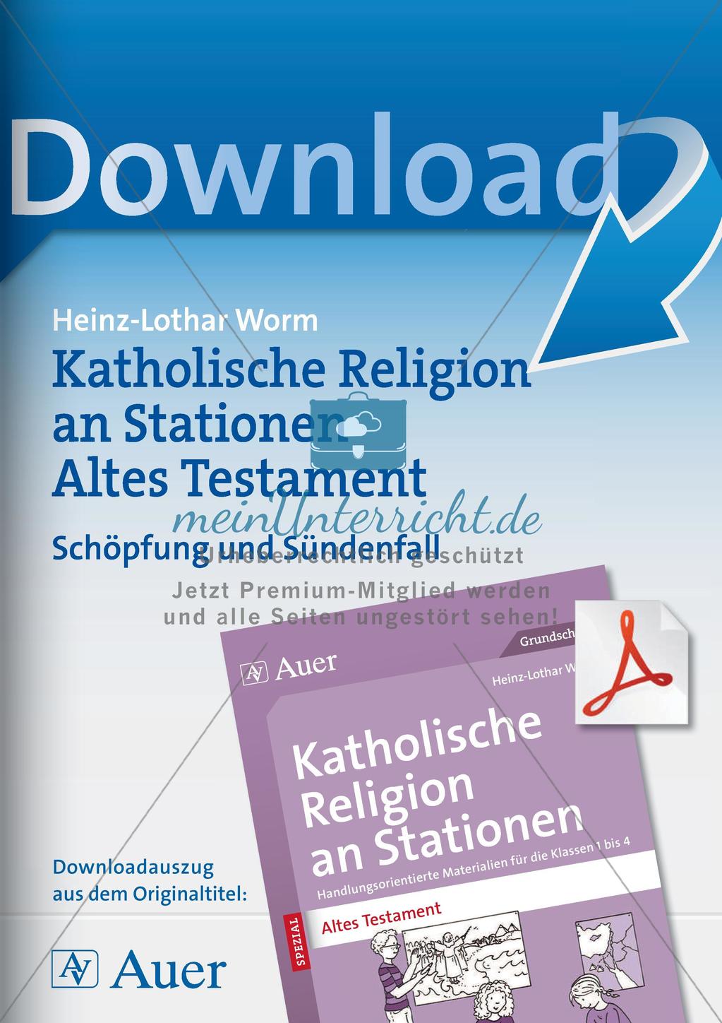 Kath. Religion an Stationen: Altes Testament: Schöpfung und Sündenfall Preview 1